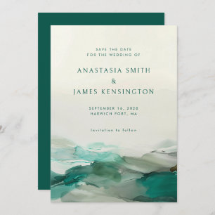 Save The Date Mariage Abstrait moderne en encre d'alcool