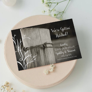 Save The Date Mariage agricole rural de la clôture après le pays