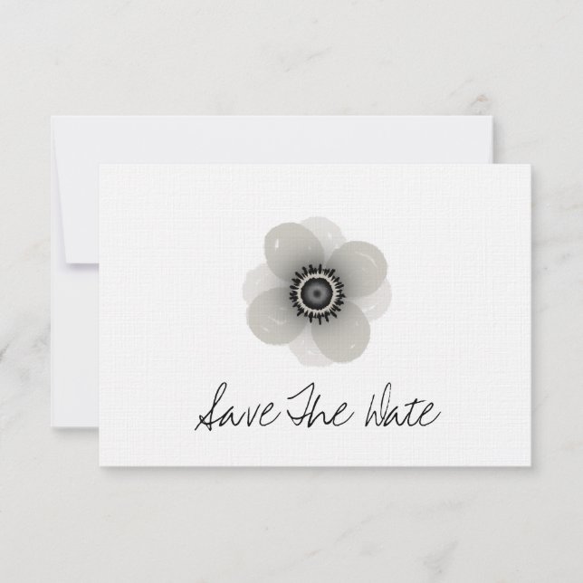 Save The Date Mariage Anémonique Français Enregistrer La Date (Devant)