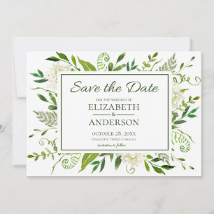 Save The Date Mariage aquarelle aux hortensias blancs