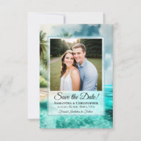 Mariage aquarelle et photo de plage tropicale