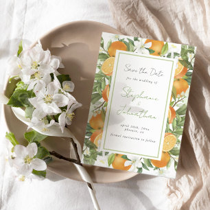 Save The Date Mariage aquarelle mandarine orange Enregistrez la