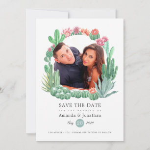 Save The Date Mariage Aquarelle Succulents
