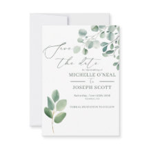 Mariage aquarelle vert sauge eucalyptus