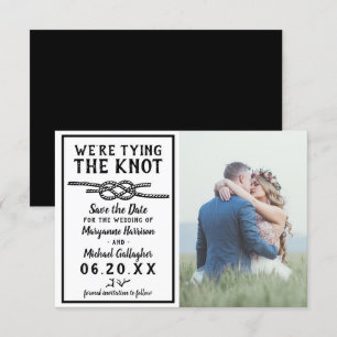 Save The Date Mariage Attache le noeud minimaliste photo nautiqu