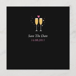 Save The Date Mariage au toast de champagne Sauvez la date -noir