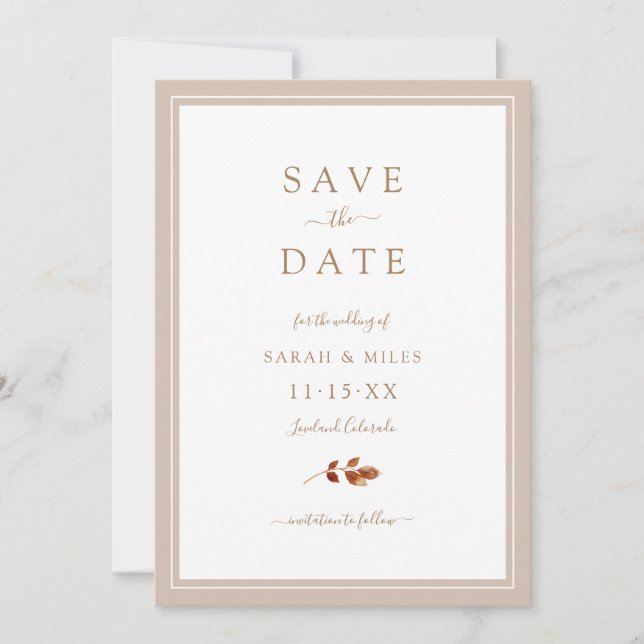 Save The Date Mariage automne (Devant)