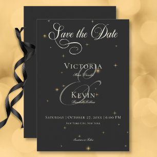 Save The Date Mariage aux Étoiles Sombres et Humeur Victorienne