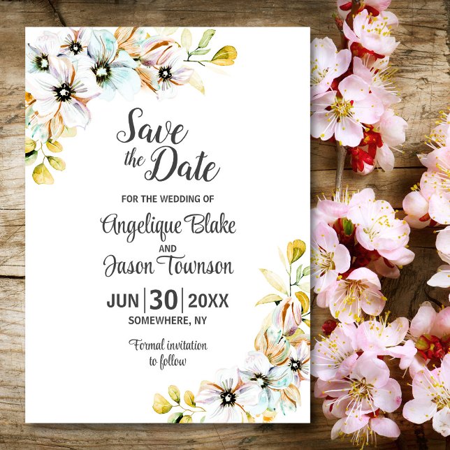 Save The Date Mariage aux Fleurs Sauvages (Créateur téléchargé)