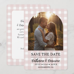 Save The Date Mariage avec arche de photographie de fiançailles 