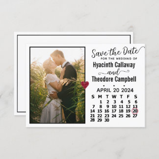 Save The Date Mariage Avril 2024 Calendrier Photo personnalisée 