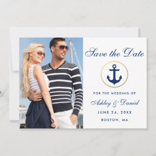 Save The Date Mariage Bleu Nautique Enregistrer La Date Photo W