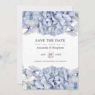 Save The Date Mariage Blue Hydrangeas