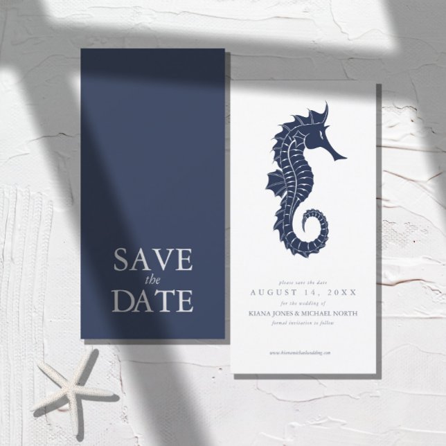Save The Date Mariage Blue Wave Seahorse ID836 (Créateur téléchargé)
