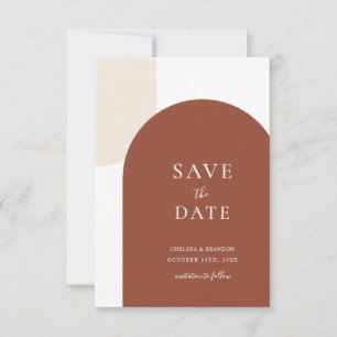 Save The Date Mariage Bohème Arch Minimaliste en Terre Cuite Rus