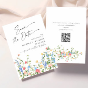 Save The Date Mariage Bohème Fleur sauvage de Meadow