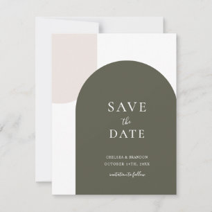 Save The Date Mariage Bohème Minimaliste Vert Sauge Arche Rustiq