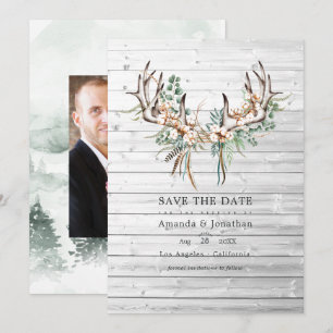 Save The Date Mariage Bohème Rustique en Coton et Eucalyptus