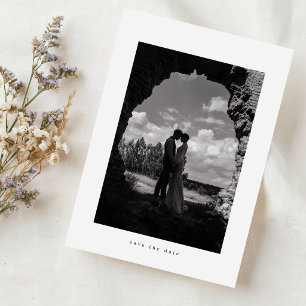 Save The Date Mariage Bohème Rustique Photo en Noir & Blanc Vint