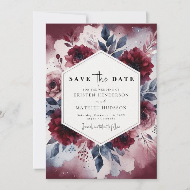 Save The Date Mariage bohémien de Bourgogne (Devant)