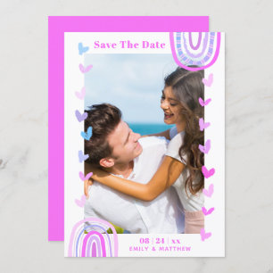 Save The Date Mariage Boho Décontracté moderne engagé