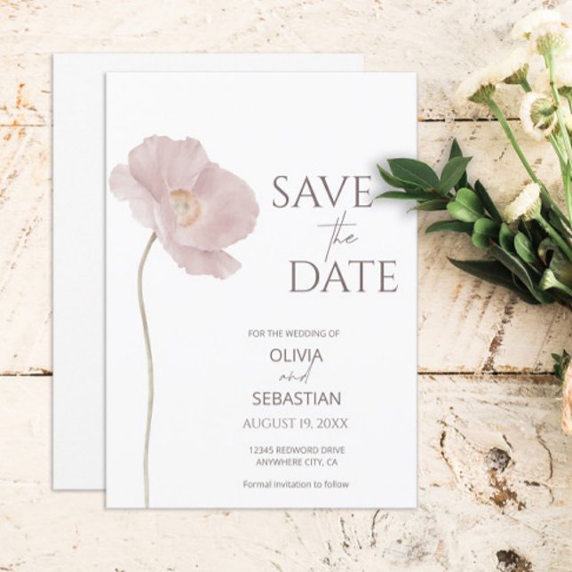 Save The Date Mariage Boho Fleur sauvage simple (Créateur téléchargé)