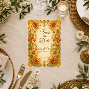 Save The Date Mariage Botanique Romantique Art Nouveau Radieux