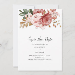 Save The Date Mariage Botanique Rustique Floral Enregistrer la D