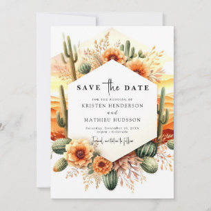 Save The Date Mariage Cactus élégant personnalisé