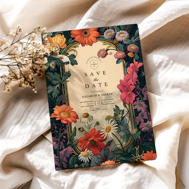 Save The Date Mariage cadre or Art Nouveau (Créateur téléchargé)