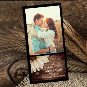 Save The Date Mariage campagnard en bois de marais et de grange 