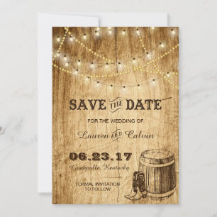 Save The Date Mariage campagnard Enregistrer la date