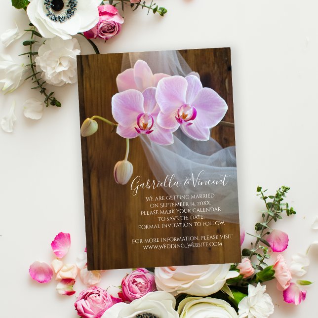 Save The Date Mariage campagnard rustique orchidée Enregistrer l (Créateur téléchargé)