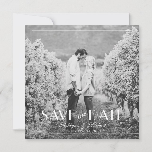 Save The Date Mariage Carré Moderne et Élégant de Style (Devant)