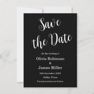 Save The Date Mariage Casual Noir et Blanc