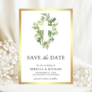 Save The Date Mariage Catholique sous le signe de la Croix et de