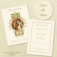 Mariage Catholique Vintage Élégant Enregistrez la