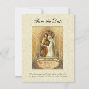 Save The Date Mariage catholique vintage Religieux Enregistrer L