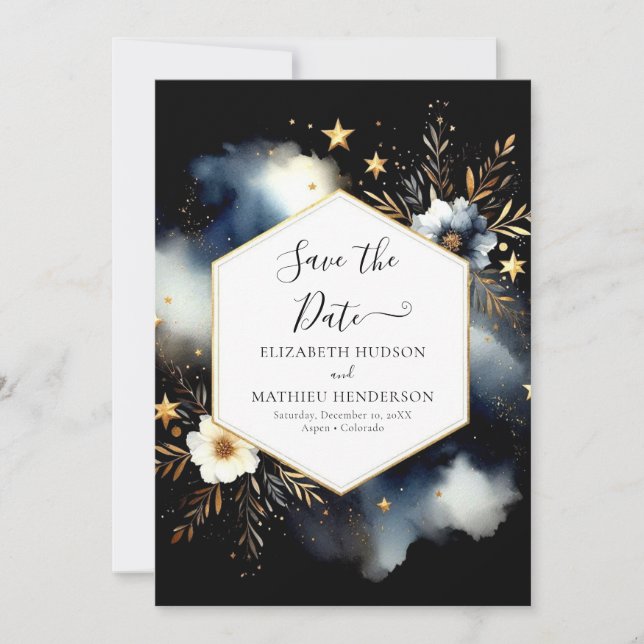 Save The Date Mariage céleste minimal imprimable (Devant)