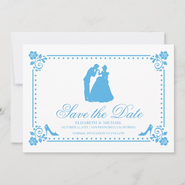 Save The Date Mariage Cendrillon | Silhouette Enregistrer la dat (Devant)