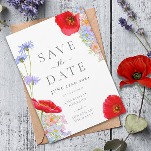 Save The Date Mariage Champêtre aux Couleurs Modernes et Vives