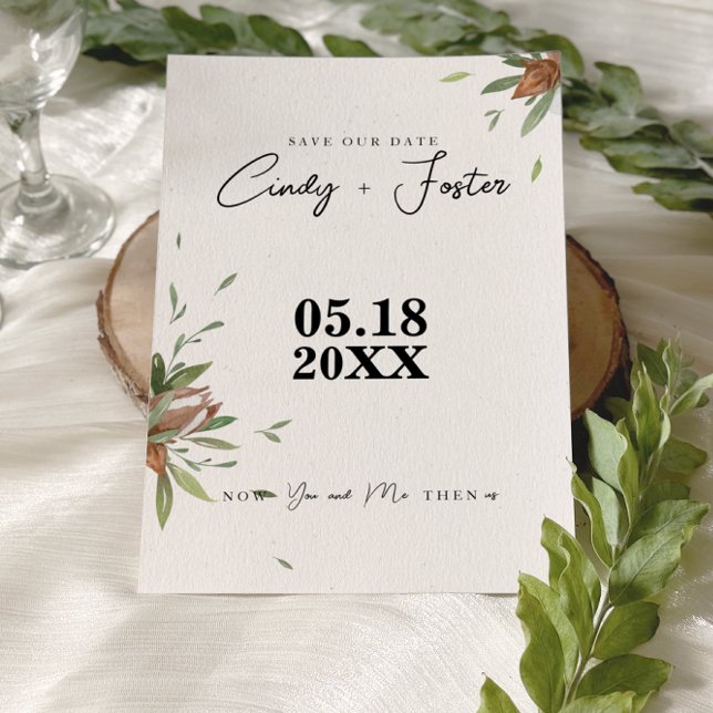 Save The Date Mariage champêtre avec verdure de coton (Créateur téléchargé)