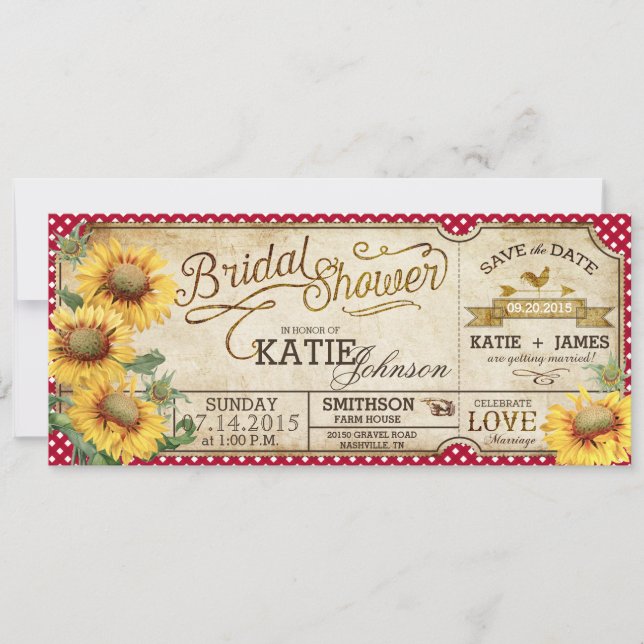 Save The Date Mariage champêtre de demoiselle d'honneur avec tou (Devant)