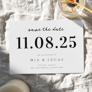 Save The Date Mariage Chic Minimal Date Non Photo Enregistrer La