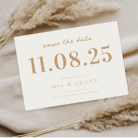 Mariage Chic Minimal Date Non Photo Enregistrer La