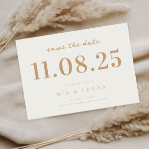 Save The Date Mariage Chic Minimal Date Non Photo Enregistrer La