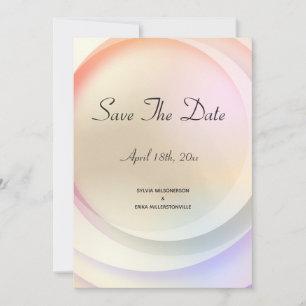 Save The Date Mariage circulaire Rainbow Pastel doux