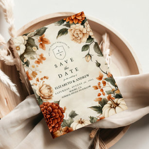 Save The Date Mariage citrouille Élégance épice