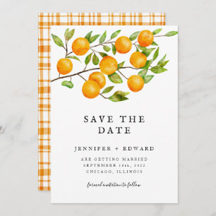 Save The Date Mariage Citrus Orange