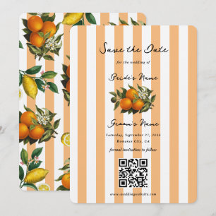 Save The Date Mariage Citrus Oranges Méditerranéen Italien